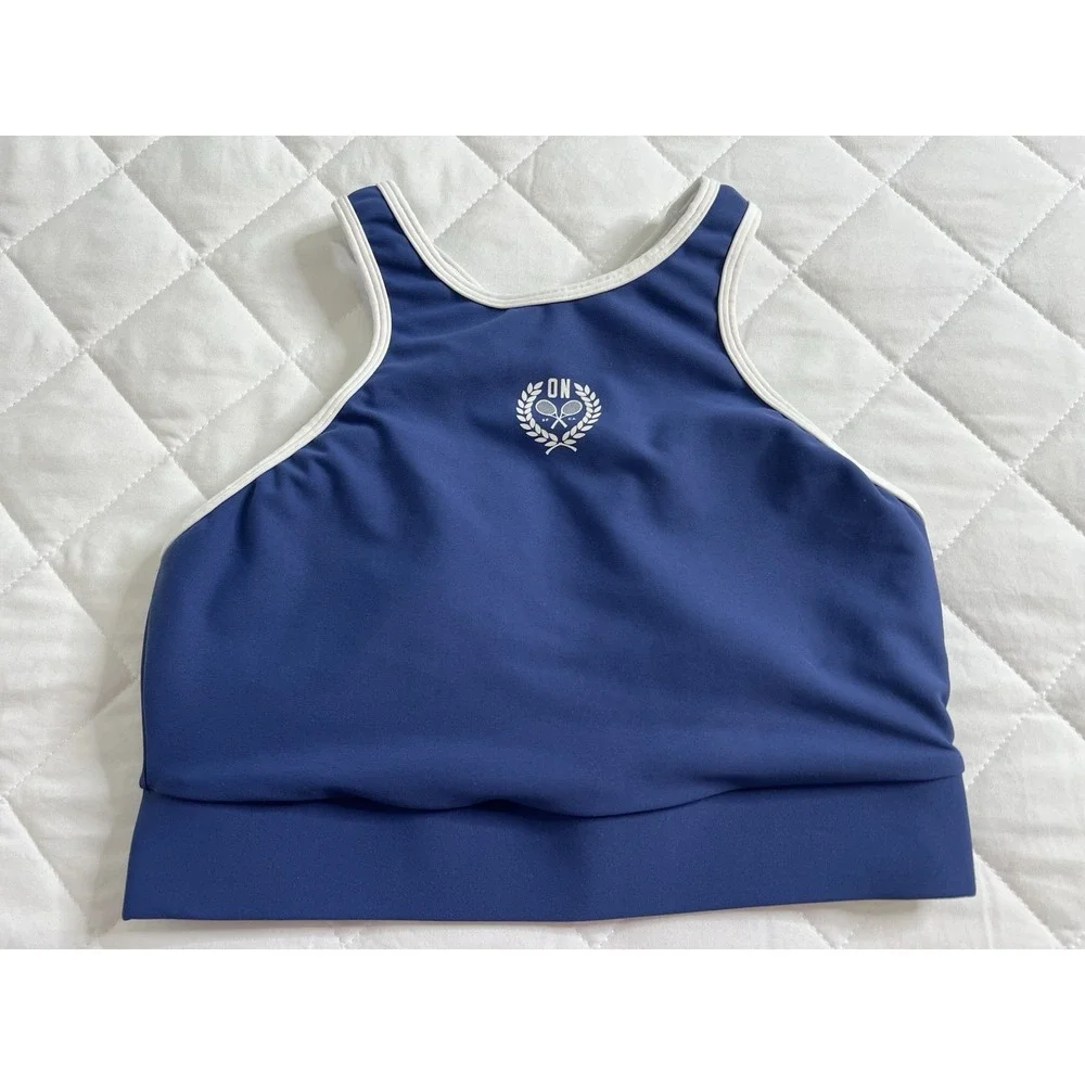 Old Navy Active Powersoft Sports Bra Size S Blue Racerback Athletic Yoga Workout